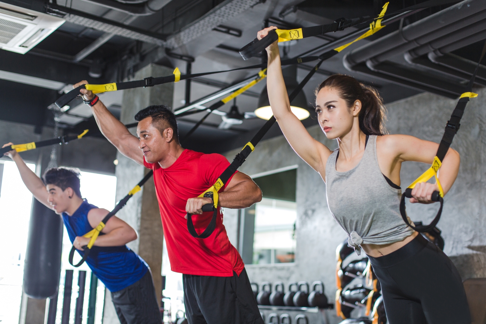 people working out at the gym